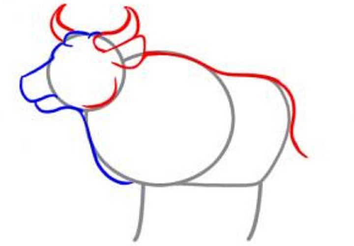 Схема рисунка быка на Новый 2021 год