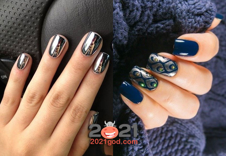 Модный блестящий маникюр на 2021 год
