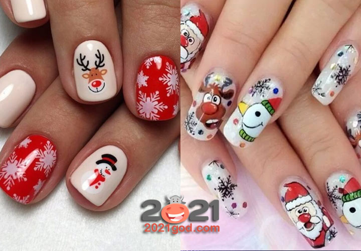 Новогодний маникюр 2021