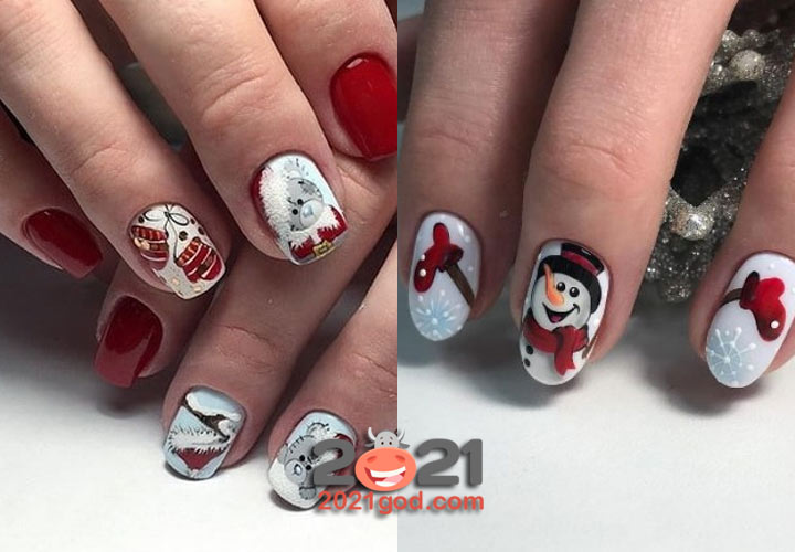 Новогодний маникюр 2021 трендовые идеи