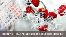 Ноябрь 2021 года в России: календарь, праздники, выходные