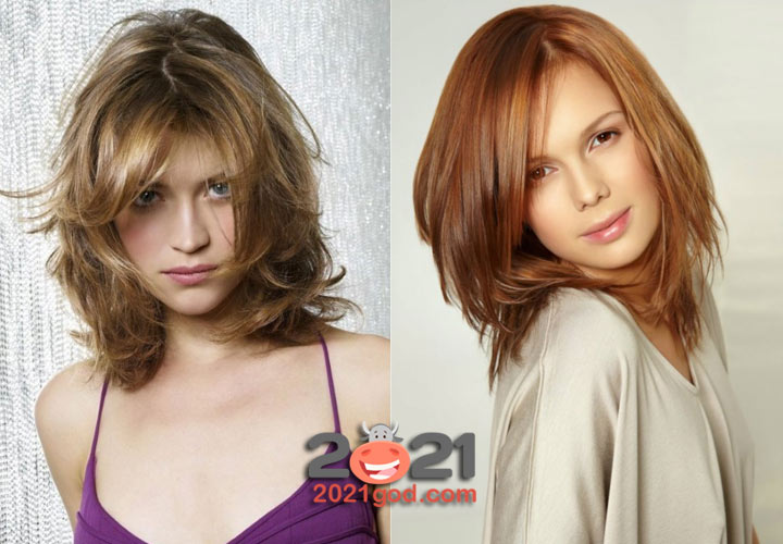 Модные стрижки 2020-2021 - лесенка на средне волосы