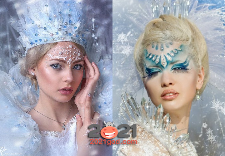 Модный фантазийный макияж на Новый Год 2021