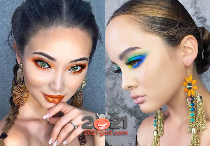 Яркий макияж под цвет глаз на 2021 год