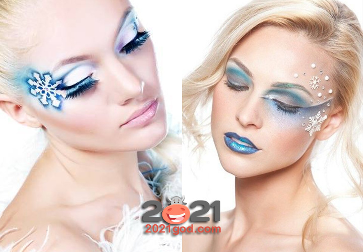 Фантазийный арт-макияж на Новый Год 2021