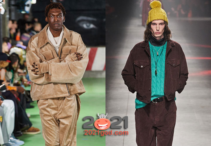 Мужская мода осень-зима 2020-2021 вельветовые куртки