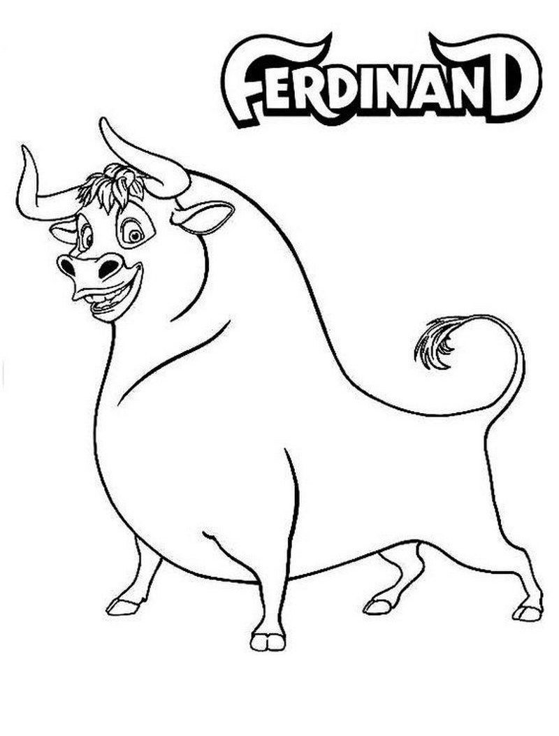 Раскраска бык Фердинанд