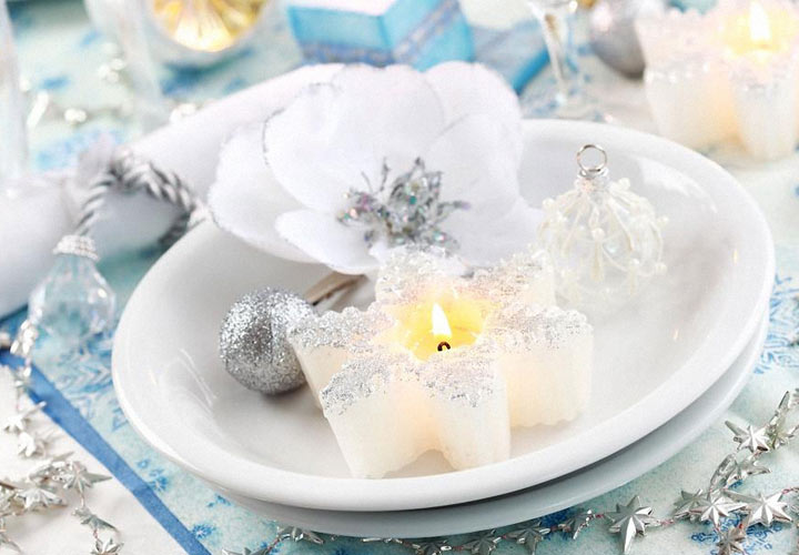 Декор для новогоднего стола на 2021 год - свечи