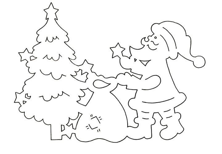 Вытынанка Дед Мороз