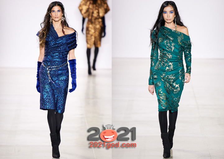 Модные платья осень-зима 2020-2021 с блестящими принтами