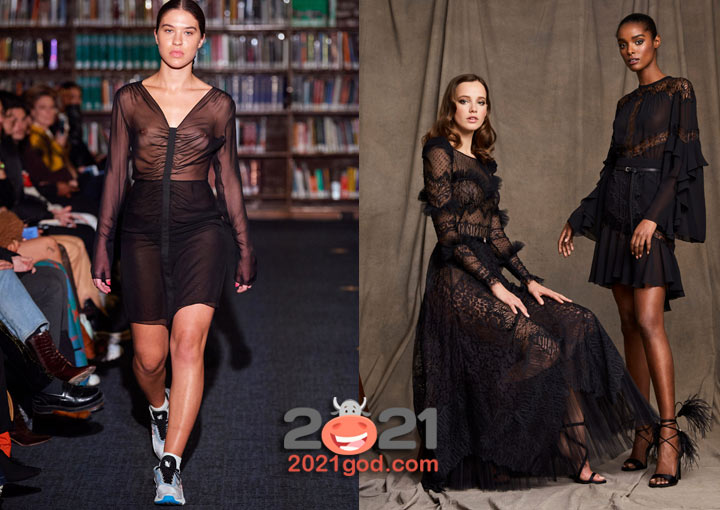 Черное прозрачное платье на 2021 год