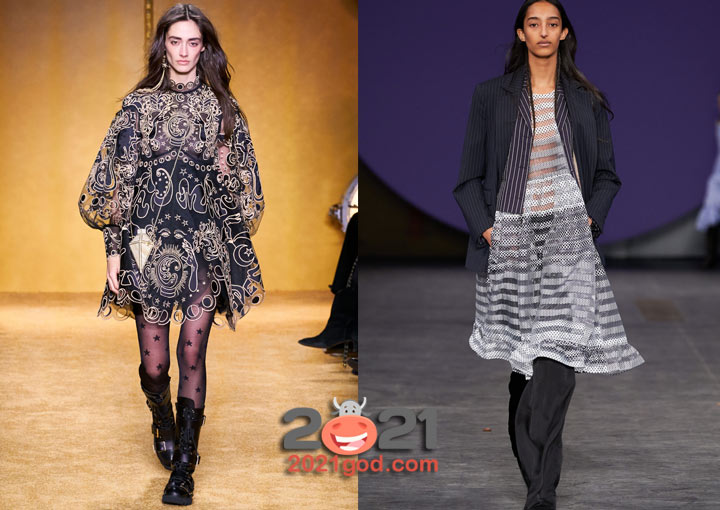 Прозрачное платье сезона осень-зима 2020-2021