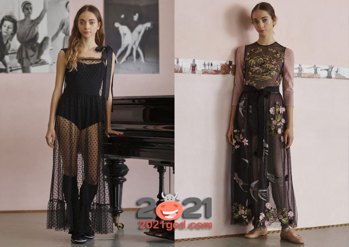 Модное прозрачное черное платье сезона осень-зима 2020-2021