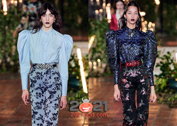 Модные блузы с буфами сезона осень-зима 2020-2021