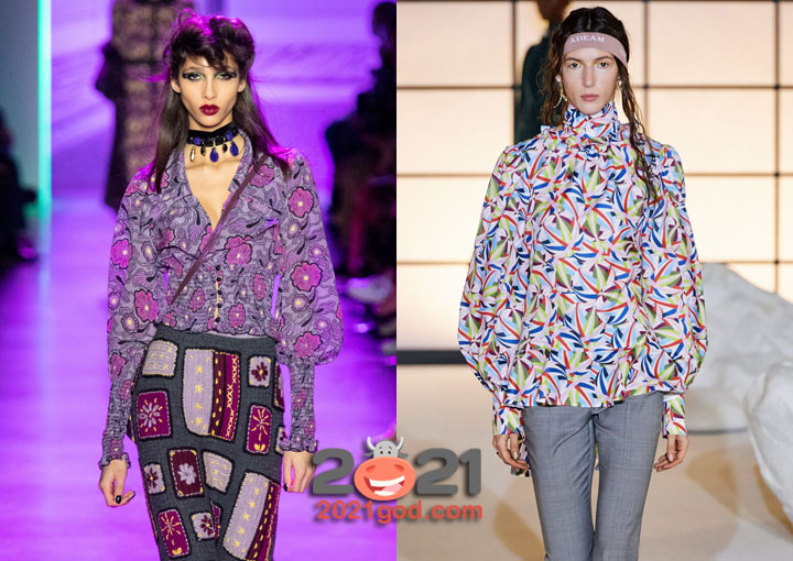 Модные блузы с рукавом епископа сезона осень-зима 2020-2021