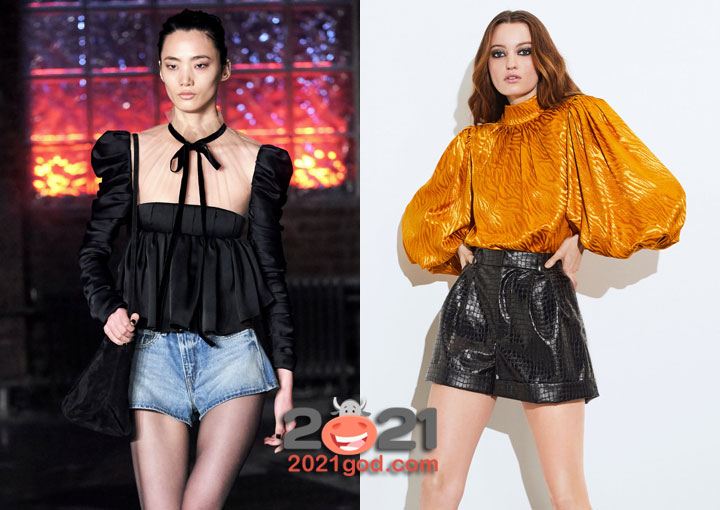 Тренды блуз на 2021 год - акцент на рукава