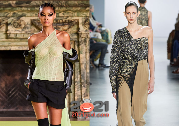 Тренды модных блуз на 2021 год - асимметрия