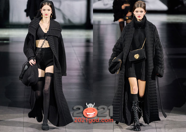 Вязаные пальто Dolce Gabbana осень-зима 2020-2021