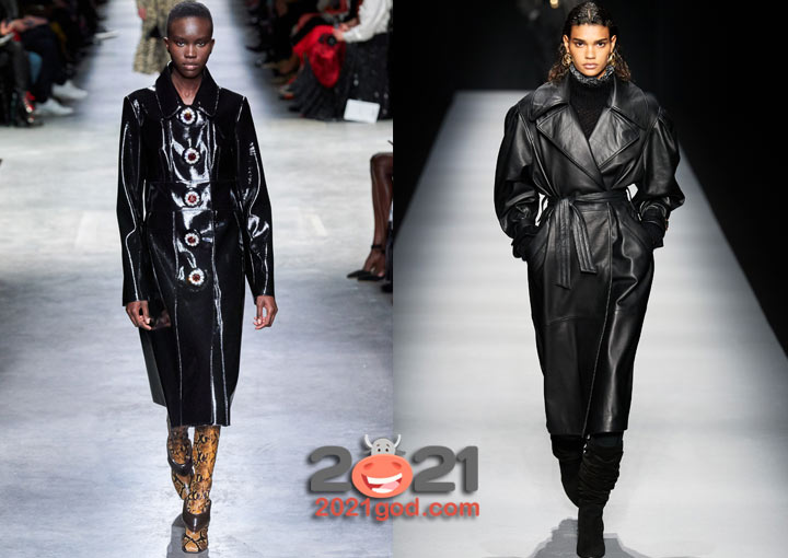Пальто из кожи - тренд 2021 года