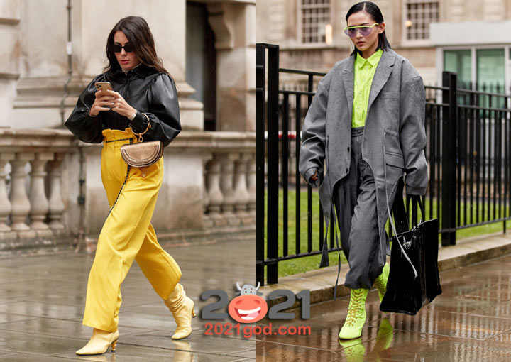 Уличная мода Лондона в сезоне осень-зима 2020-2021 - неоновые оттенки