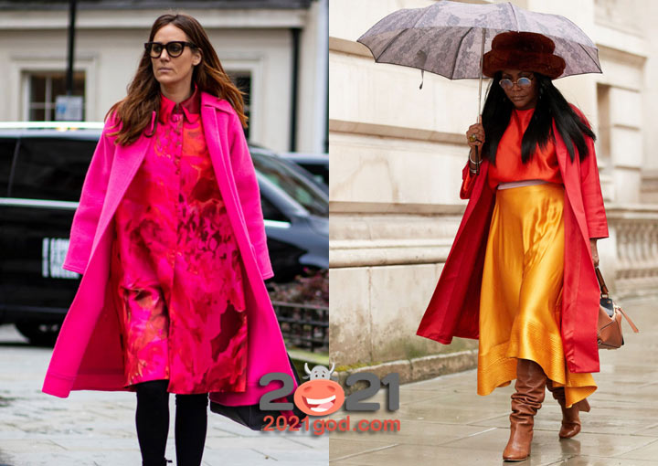 Уличная мода Лондона в сезоне осень-зима 2020-2021 - яркие цвета