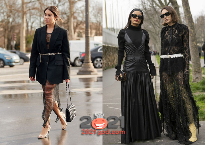 Модная прозрачность - Париж, уличная мода осень-зима 2020-2021