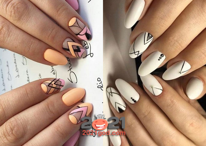 Модный геометрический маникюр на 2021 год