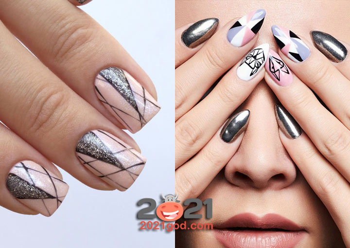 Модный геометрический маникюр 2020-2021 года