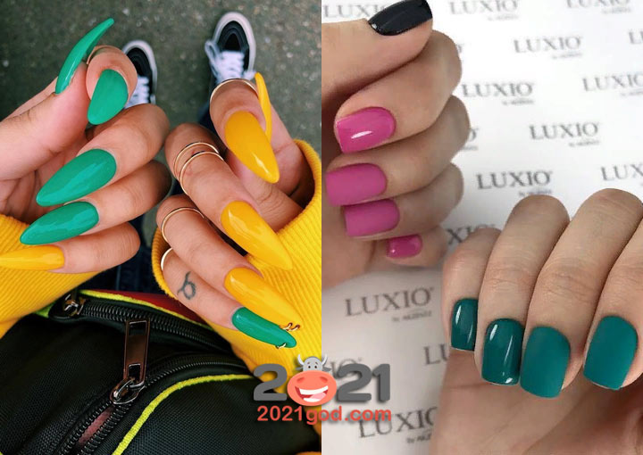 Гель-лак "разные ручки" на 2021 год