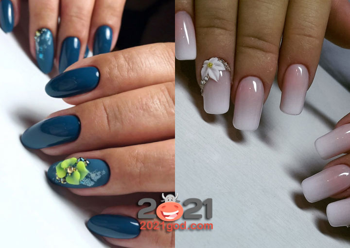 Нежный неил-арт 2021 года с объемным декором