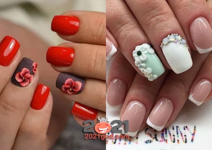 Красивые ногти с объемным декором на 2021 год