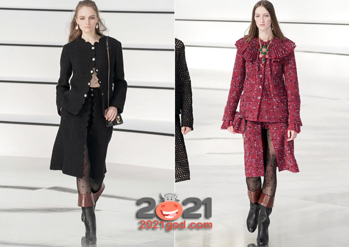 Твидовые костюмы Шанель осень-зима 2020-2021