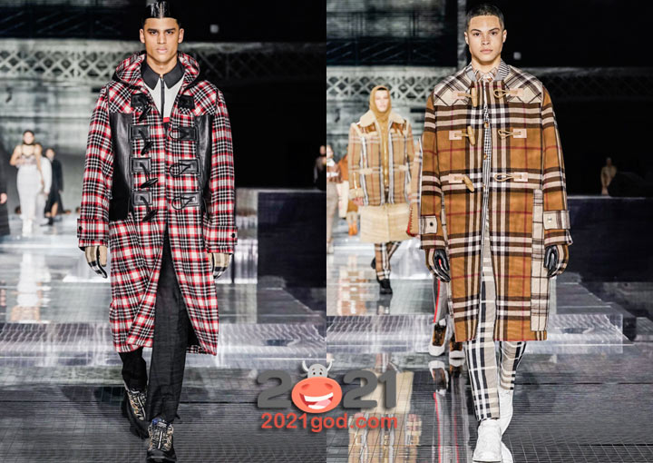 Модные мужские клетчатые пальто 2021 года