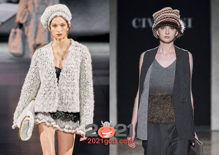 Модные вязаные береты Dolce & Gabbana 2021 года