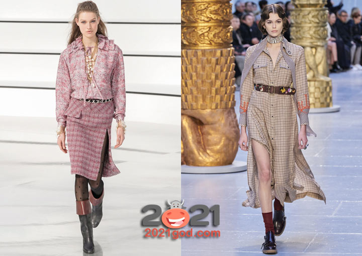 модный клетчатый принт в луках сезона осень-зима 2020-2021