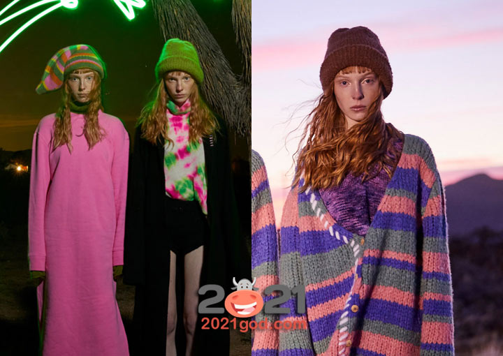 Модные цветные объемные шапки осень-зима 2020-2021