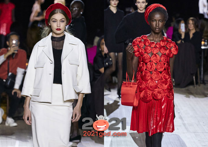 Модные красные береты на 2021 год