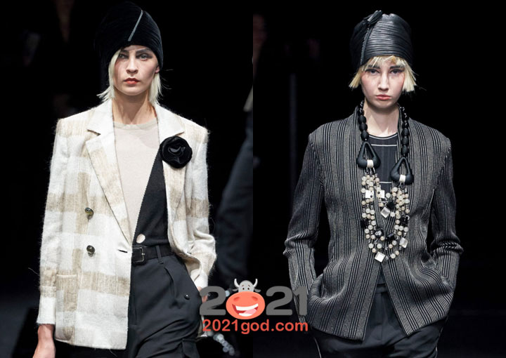 Модная шапка бини от Армани осень-зима 2020-2021