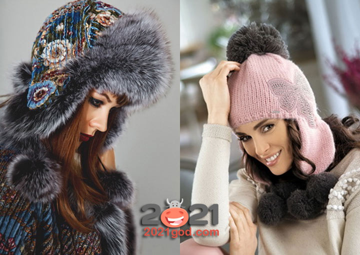 Модная шапка-ушанка с мехом на 2021 год