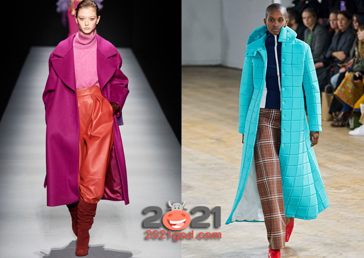 Модные яркие пальто на зиму 2020-2021
