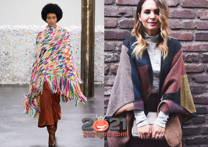 Модные пончо на 2021 год