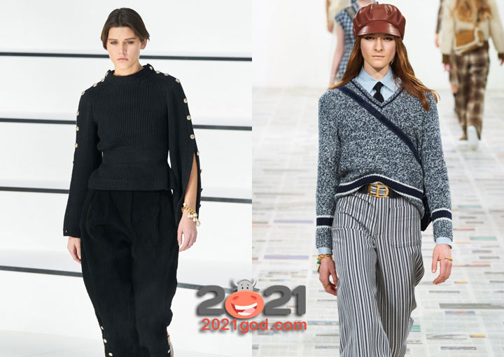 Коллекции осень-зима 2020-2021 - модные классические свитера для женщин