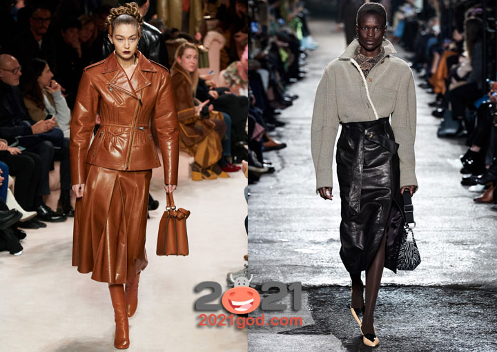 Кожаные юбки для базового гардероба зимы 2020-2021