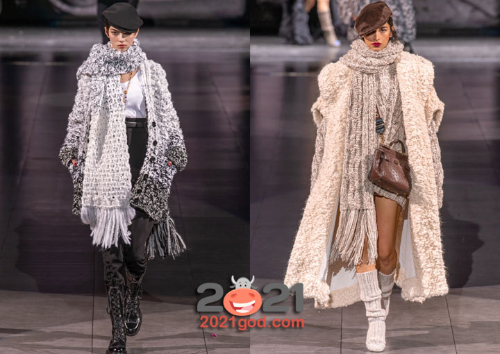 Вязаные шарфы Dolce & Gabbana осень-зима 2020-2021