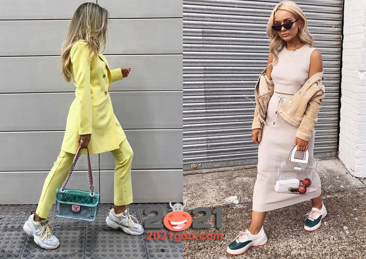 Кроссовки в женском образе зимы 2020-2021