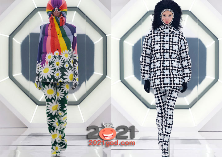 Модные цветные пуховики Moncler зимы 2020-2021