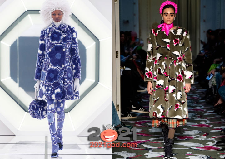 Шубки с принтами на 2021 год