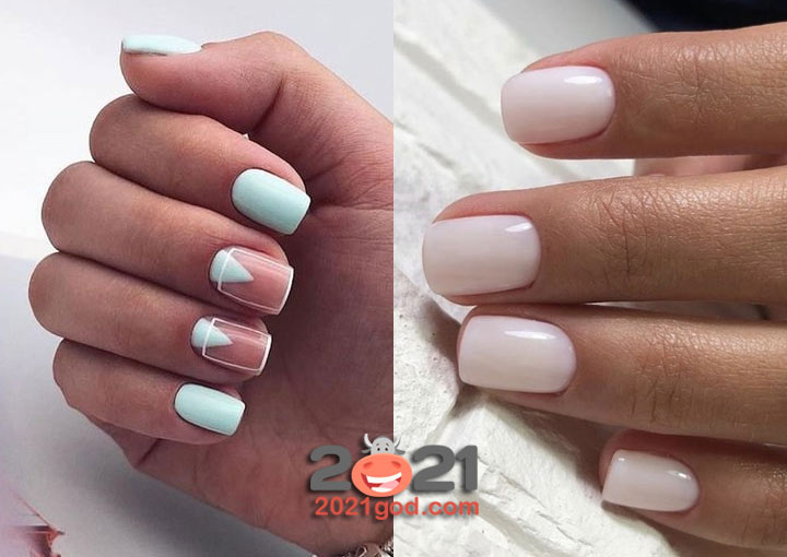 Модные формы ногтей на 2021 год - мягкий квадрат