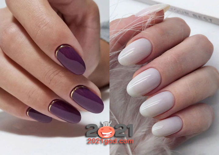 Модные формы ногтей на 2021 год - классический овал