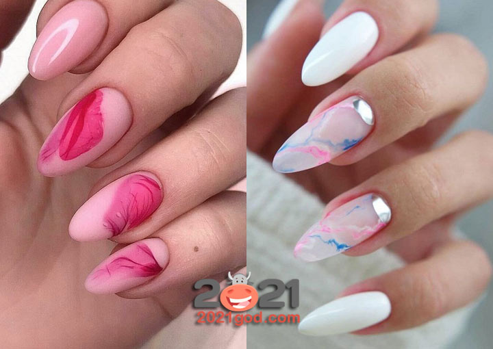Модный акварельный маникюр на зиму 2020-2021